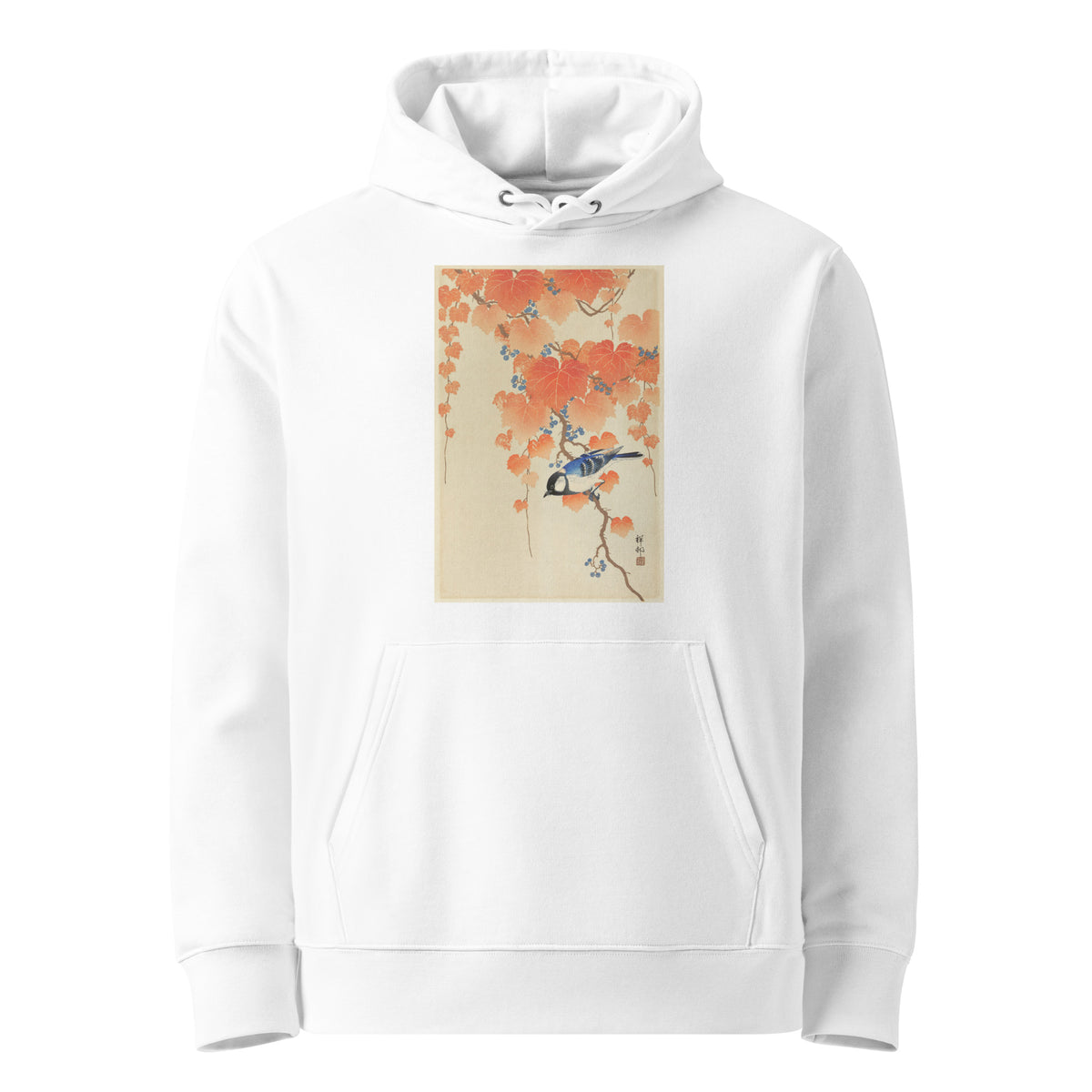White Hoodie Great Tit On Paulownia Branch - Ohara Koson 1925 Premium
