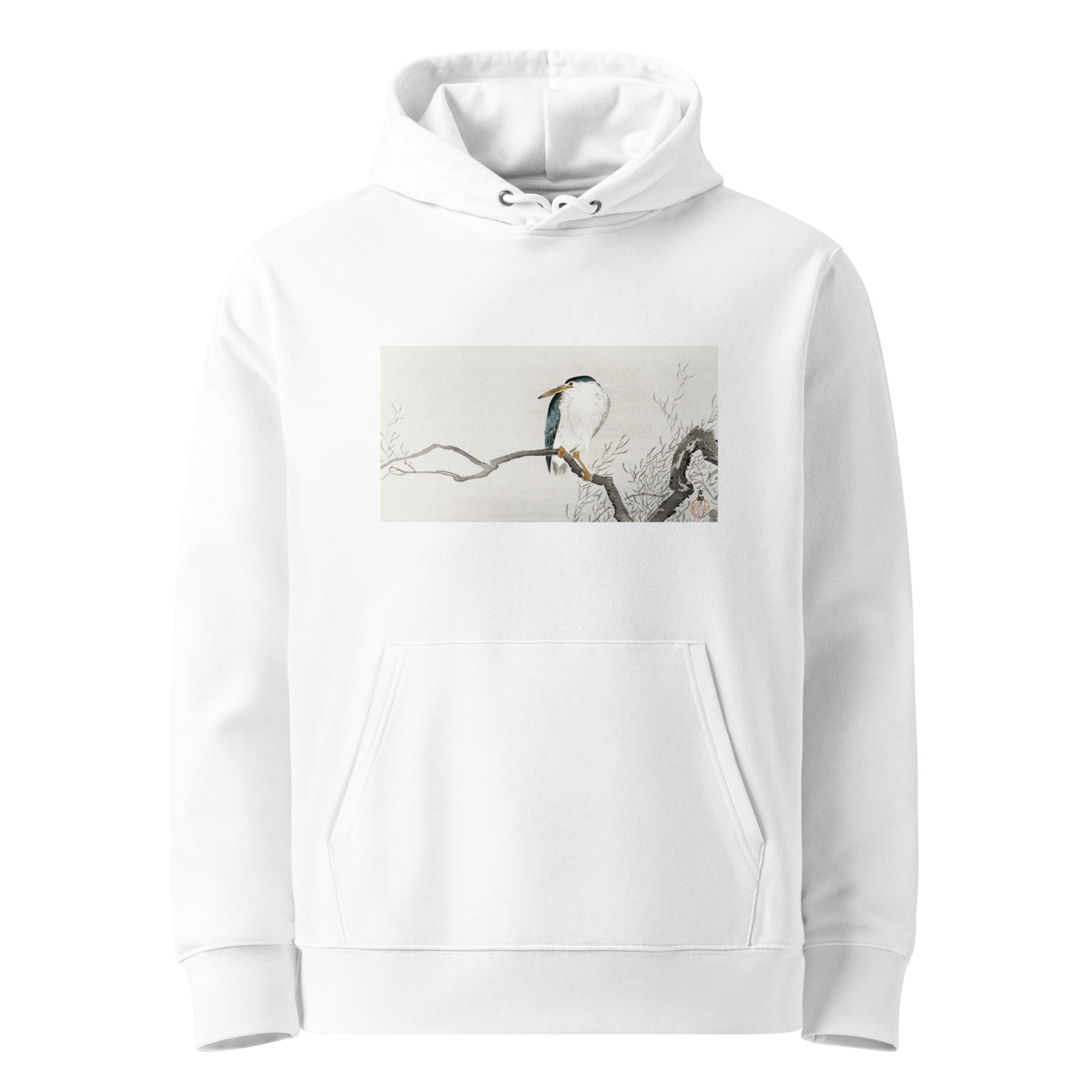 White Hoodie Quack On Erratic Branch - Ohara Koson 1900 Premium