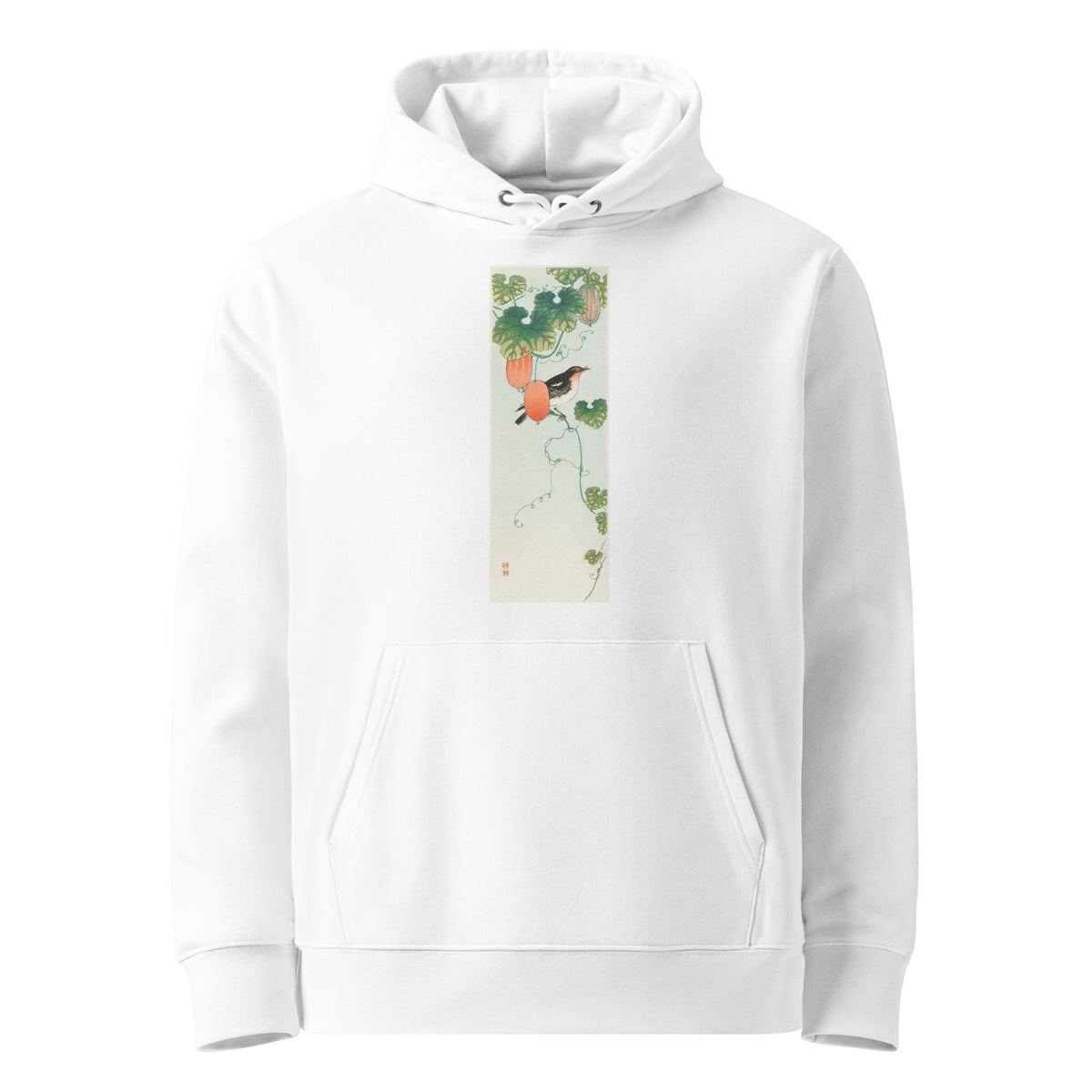 White Hoodie Songbird In Cucumber Plant - Ohara Koson 1925 Premium