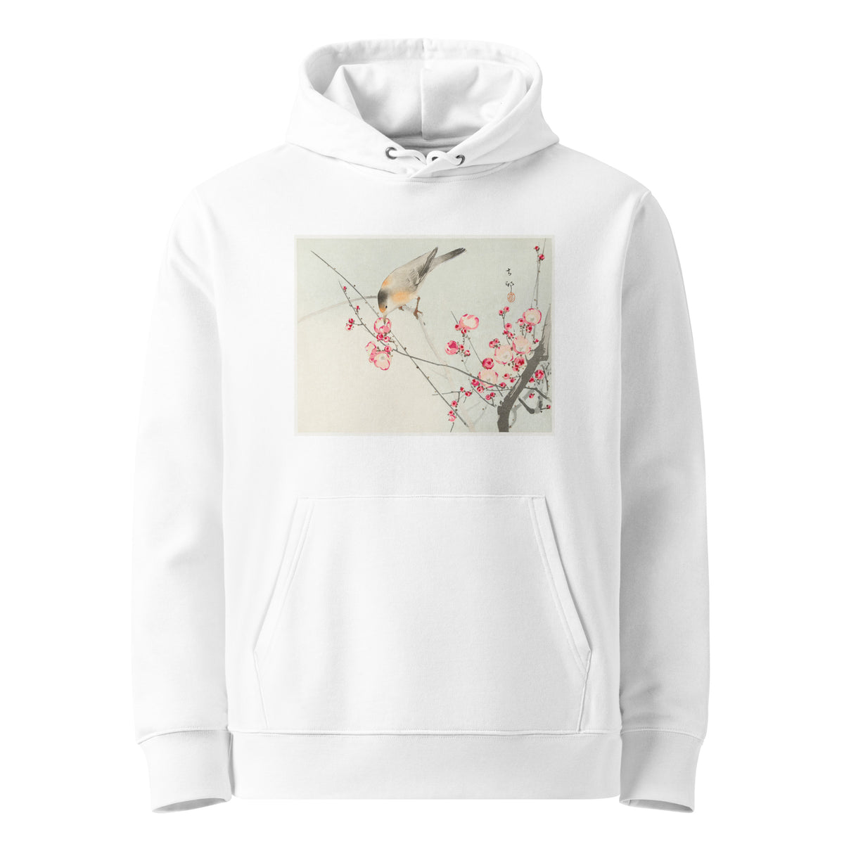 White Hoodie Songbird On Blossom Branch - Ohara Koson 1900 Premium