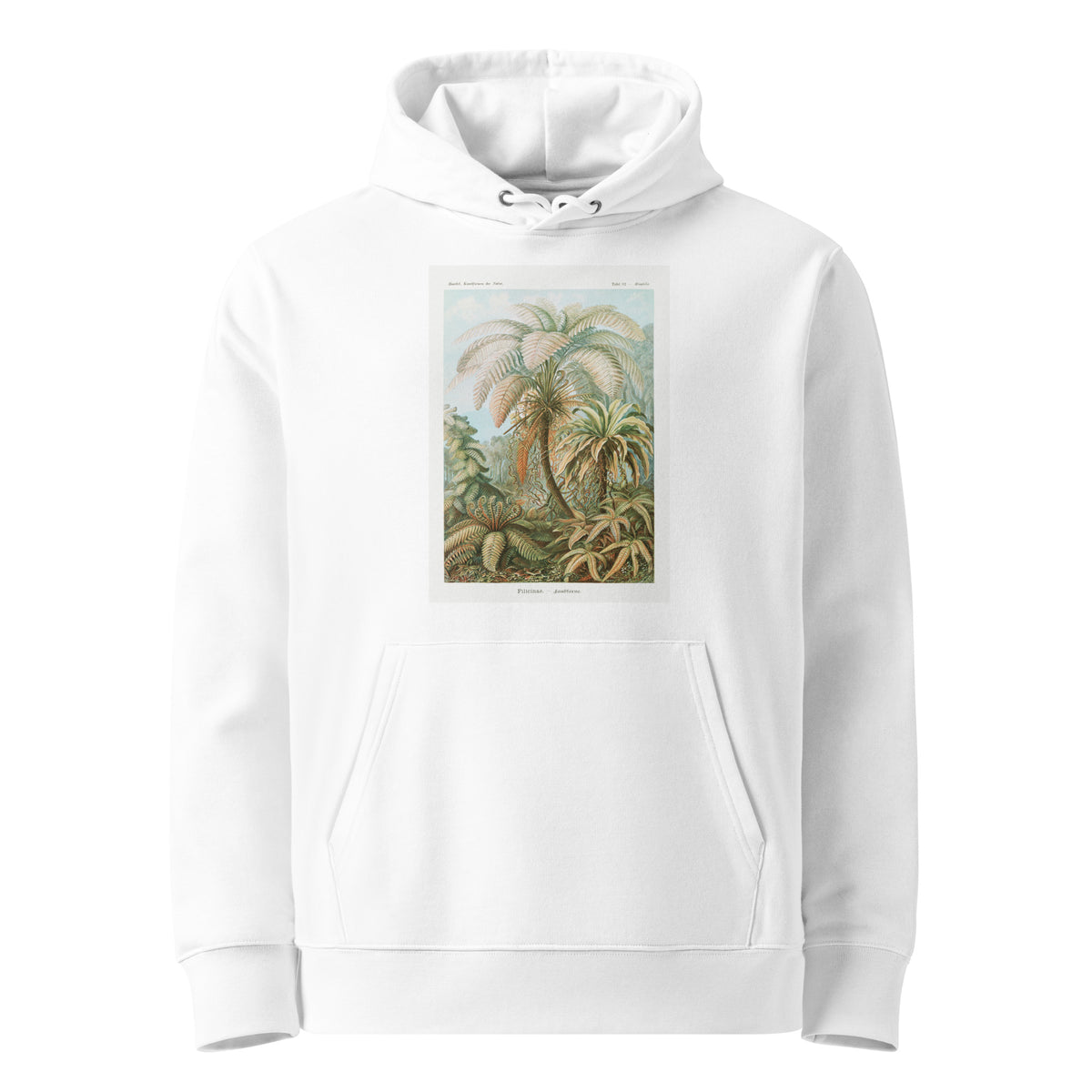 White Hoodie Filicinae Laubfarne Premium