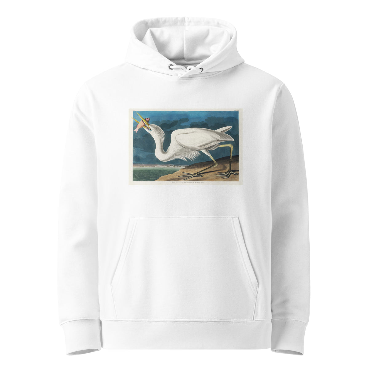 White Hoodie Great White Heron Premium