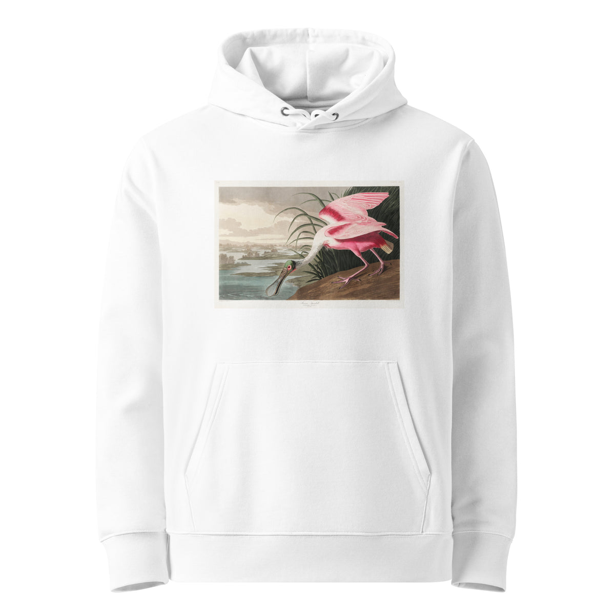 White Hoodie Roseate Spoonbill Premium