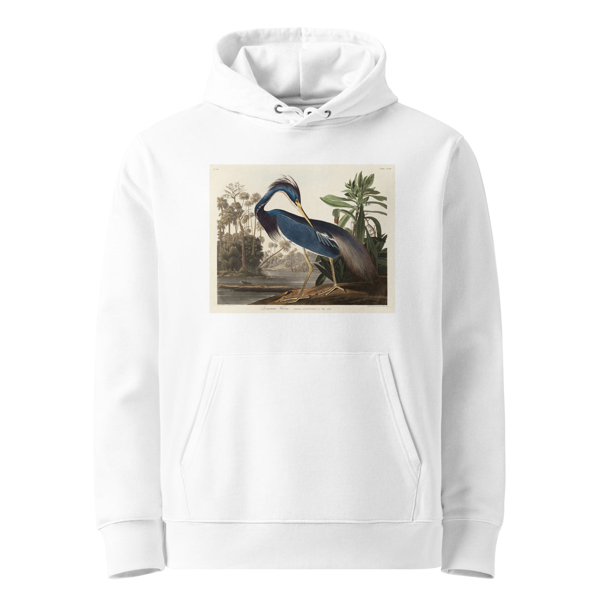 White Hoodie Louisiana Heron Premium