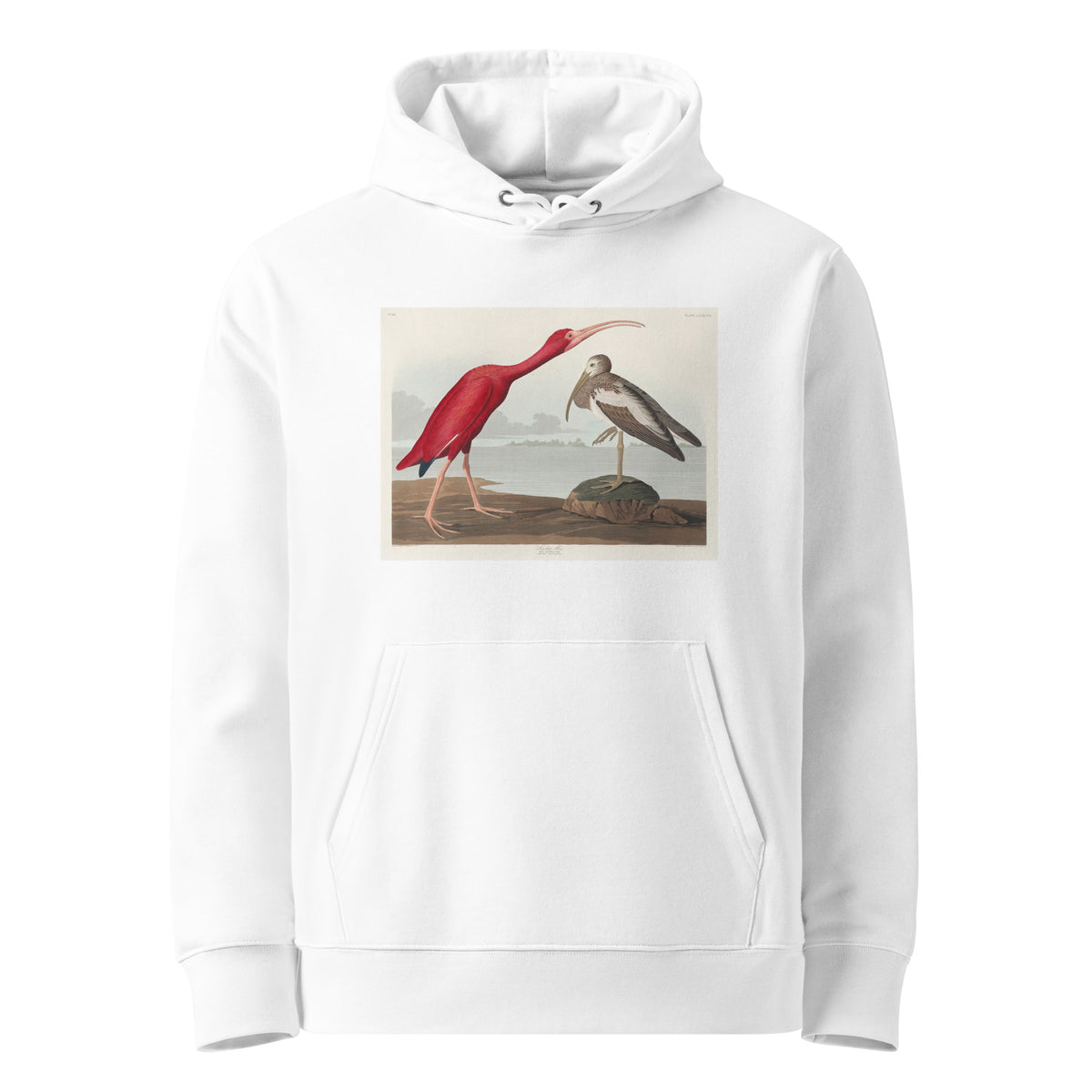 White Hoodie Scarlet Ibis - John James Audubon 1827 Premium