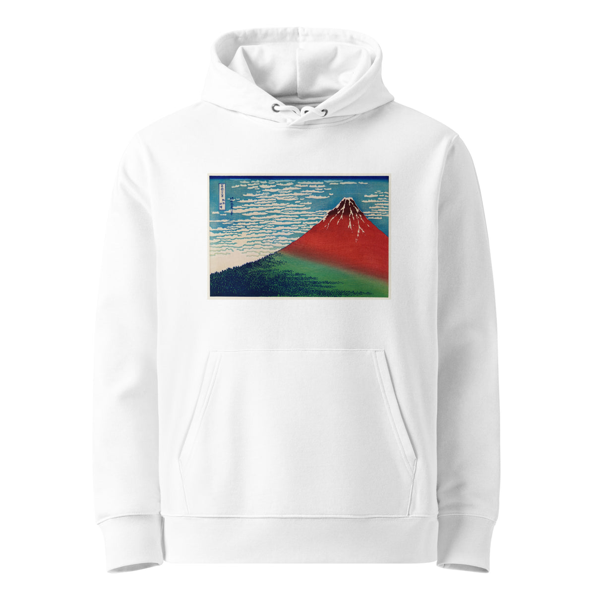 White Hoodie Katsushika Hokusai S Fine Wind Clear Morning A Famous Traditional Japanese Ukyio-E Style Illustration Of Mount Fuji Premium