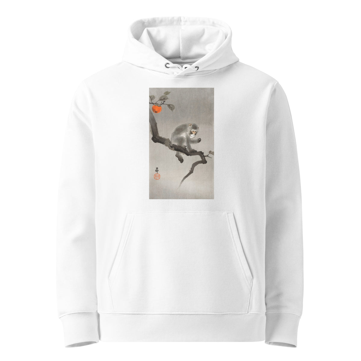 White Hoodie Monkey In Cockatoo - Ohara Koson 1900 Premium