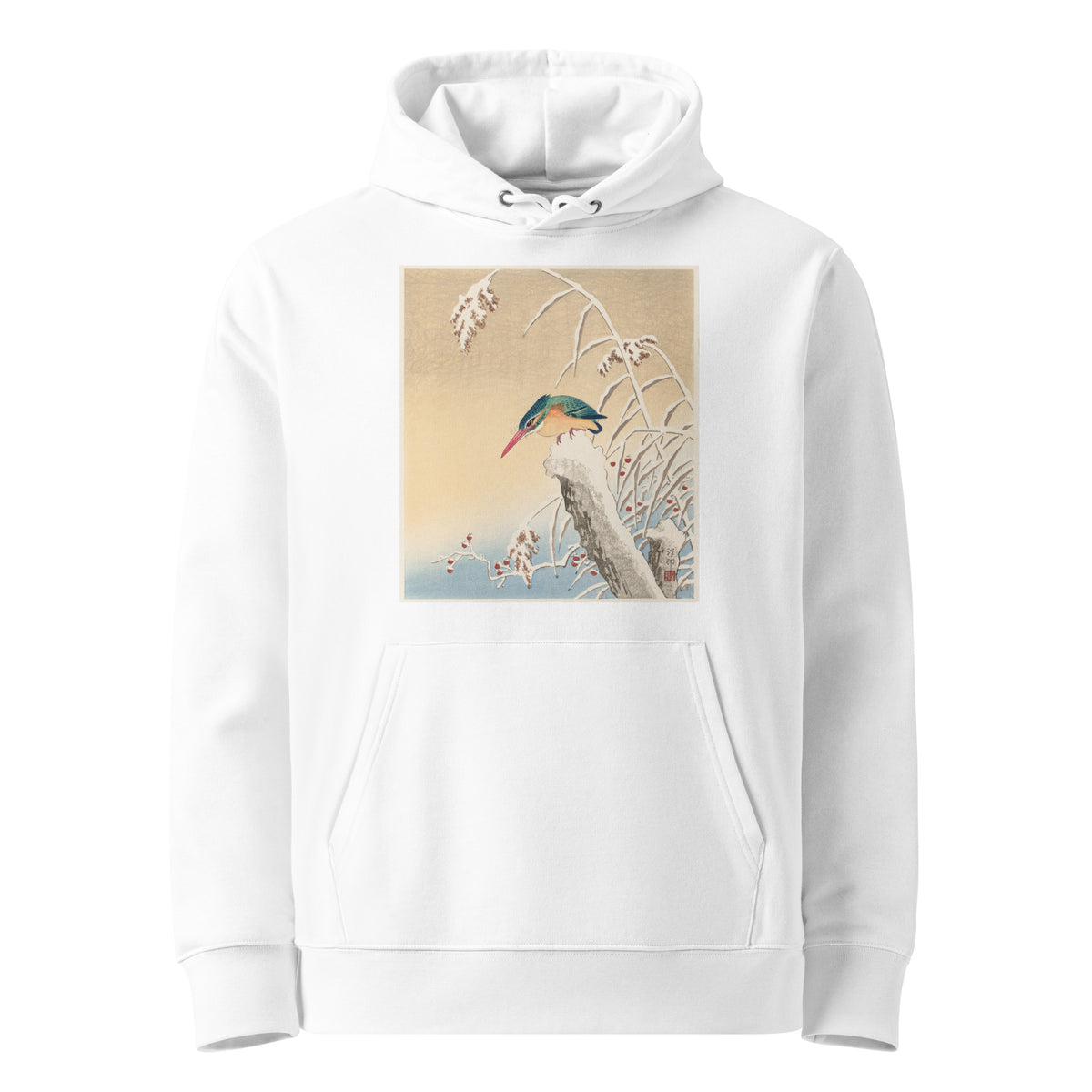 White Hoodie Kingfisher In The Snow - Ohara Koson 1925 Premium