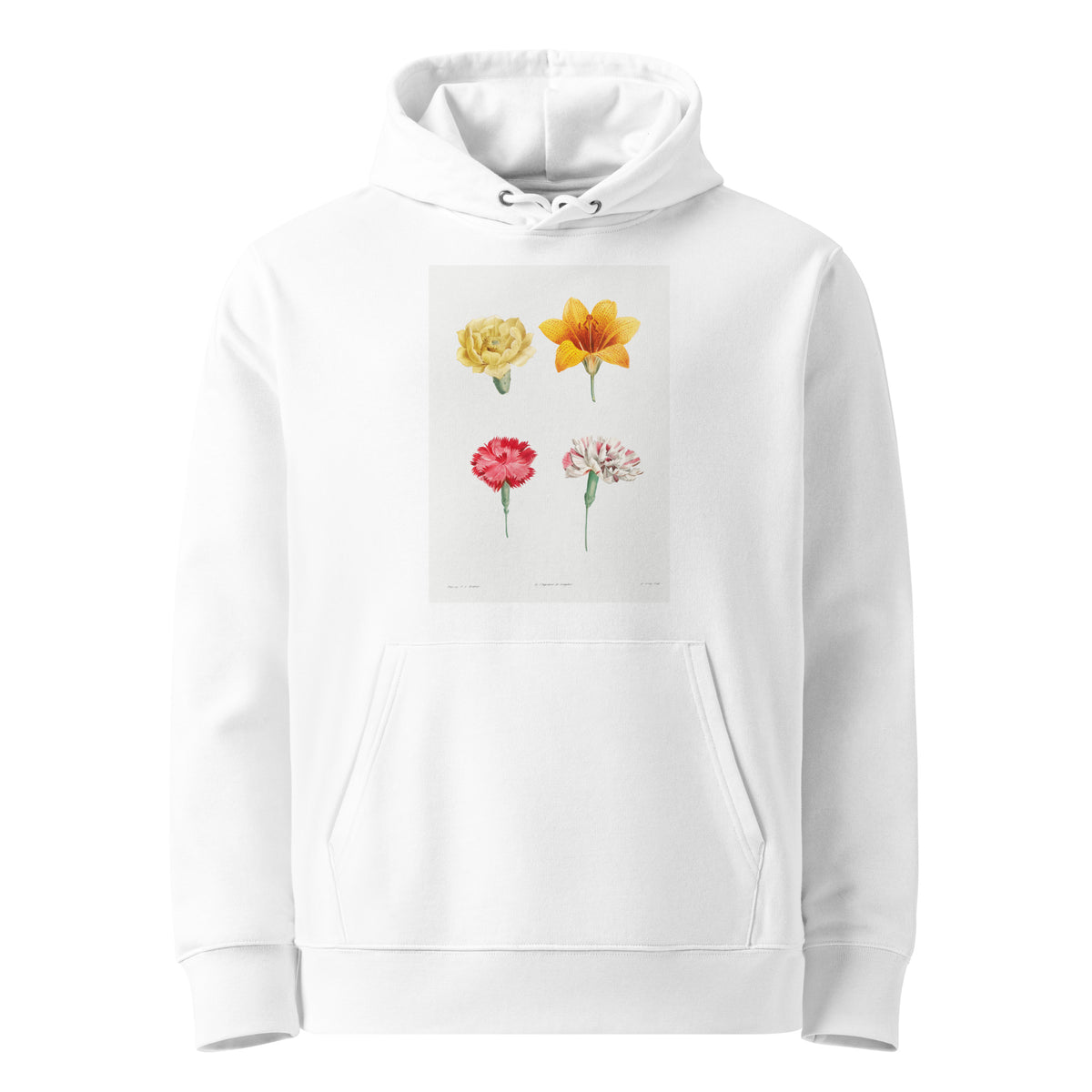 White Hoodie Flower Set - Pierre-Joseph Redoute 1759 Premium
