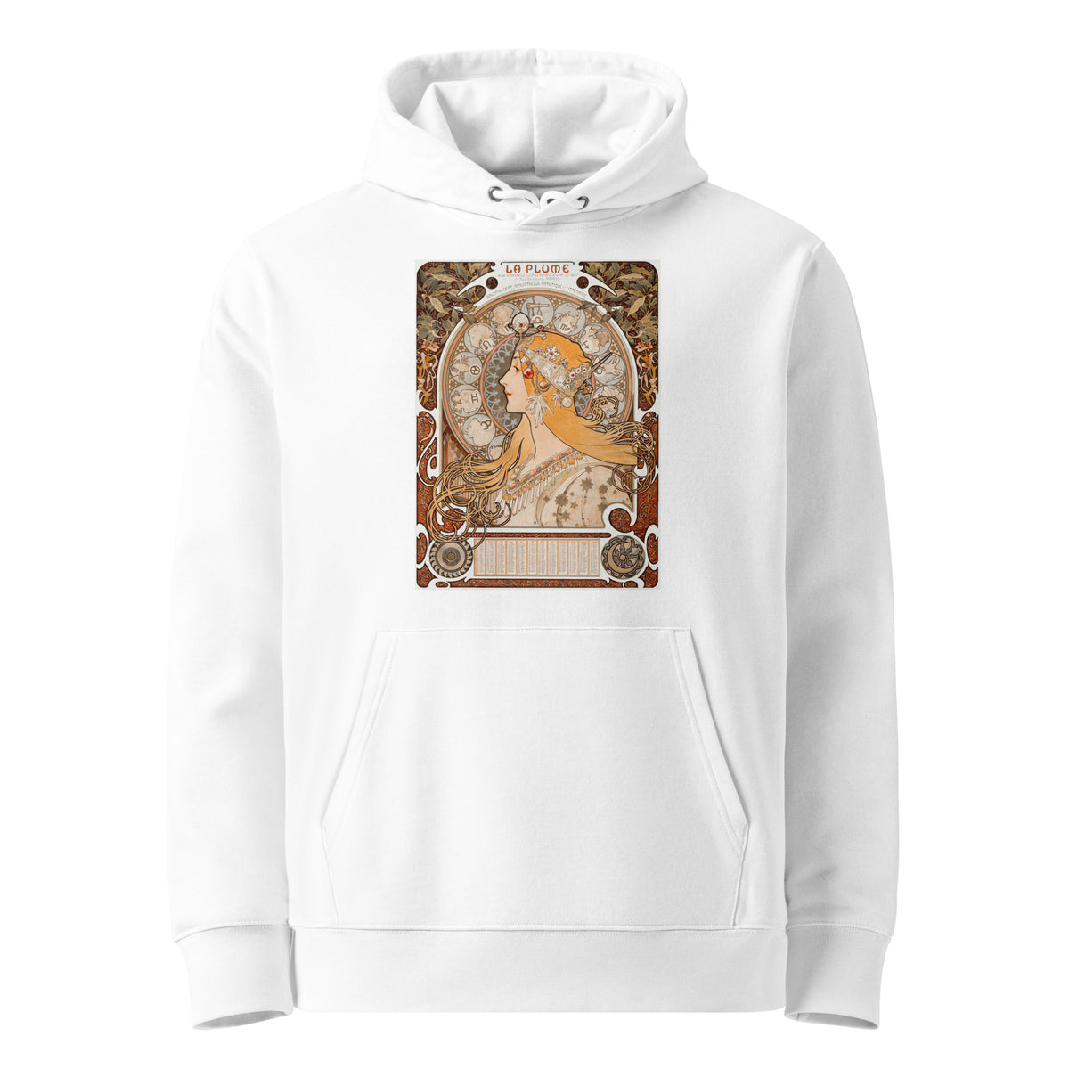 White Hoodie Alphonse Maria Mucha S Zodiaque Or La Plume Famous Art Nouveau Artwork Premium