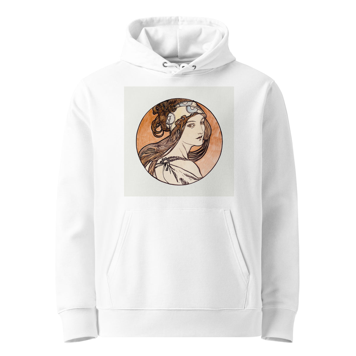 White Hoodie Stained Glass Fouquet Mucha I Premium