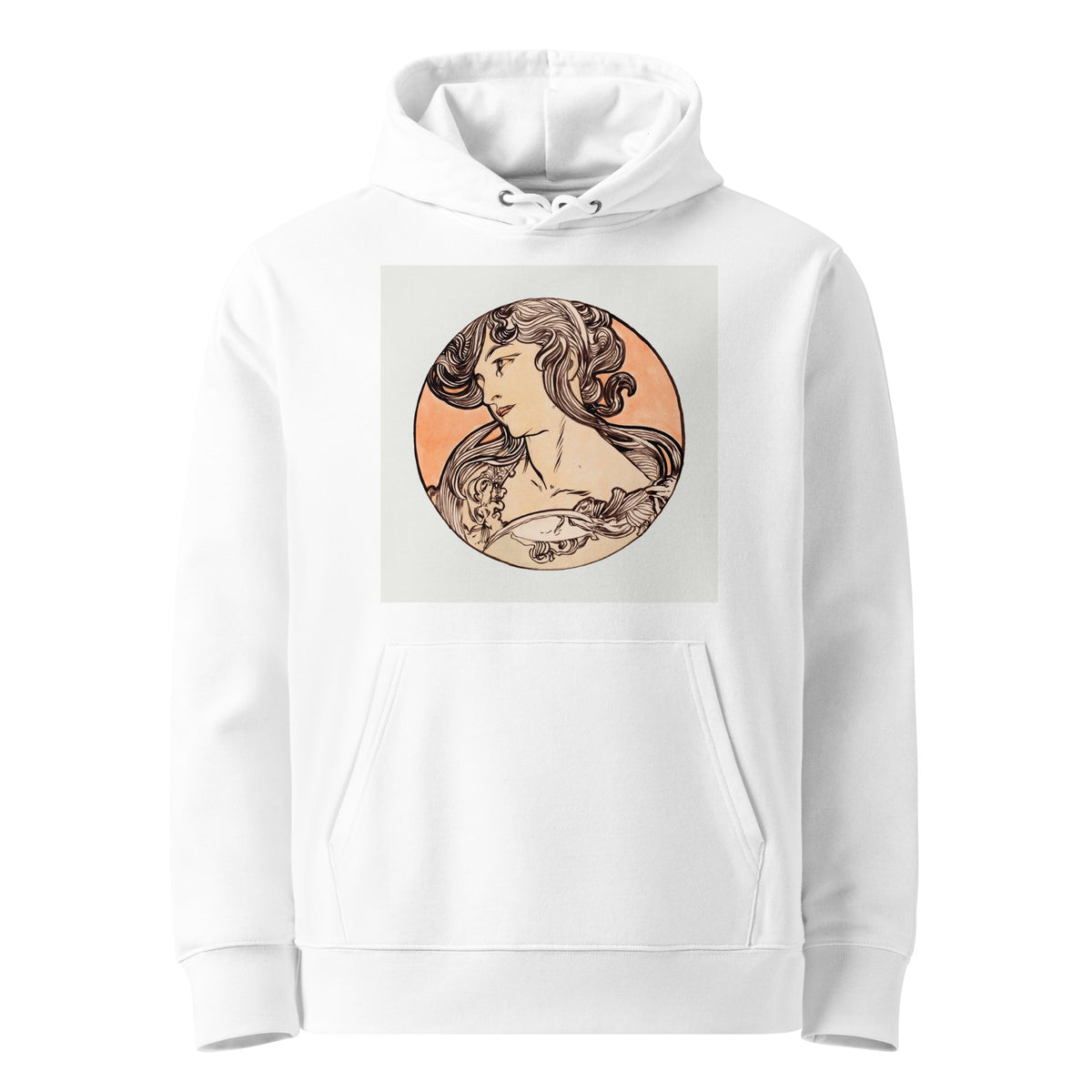 White Hoodie Stained Glass Fouquet Mucha IX Premium