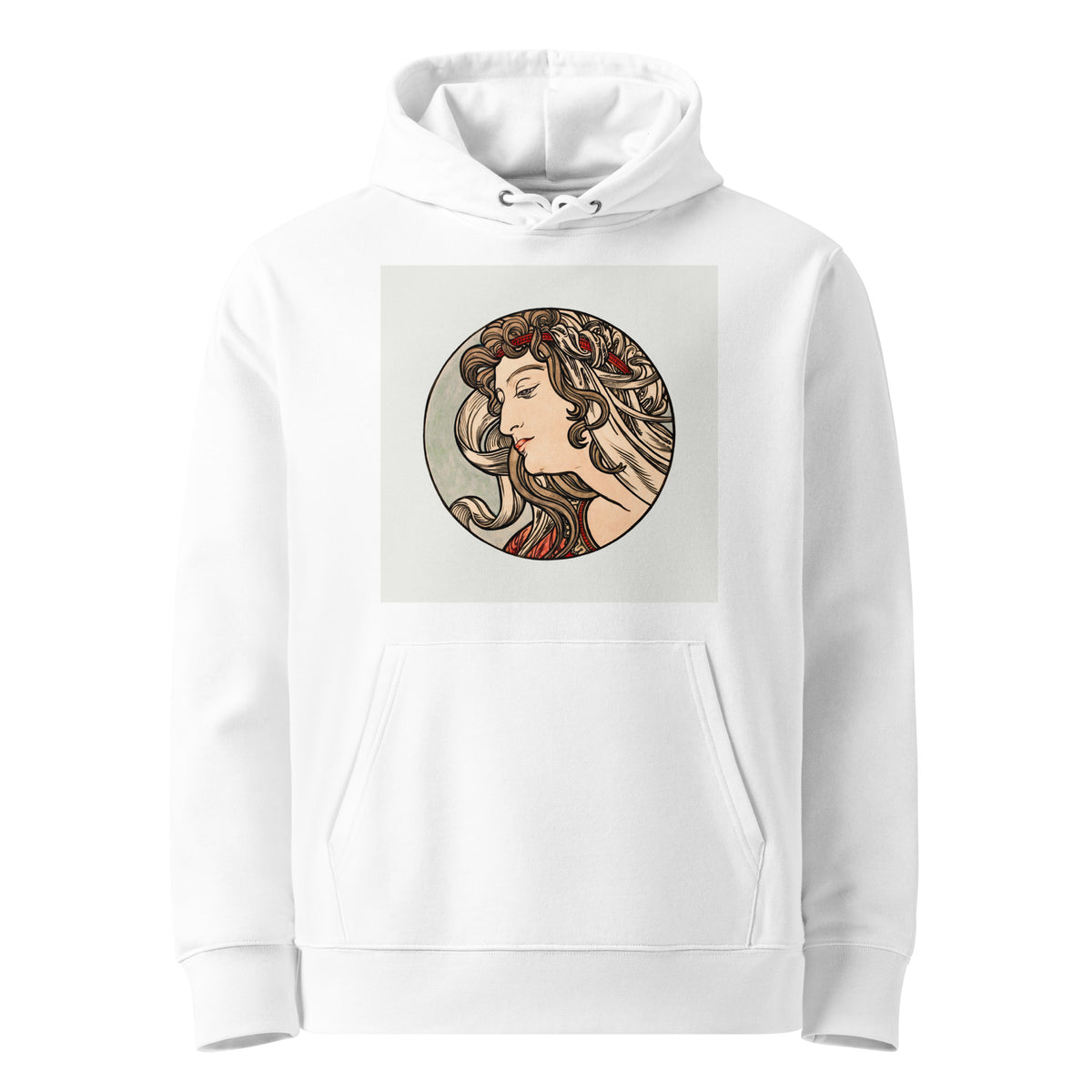 White Hoodie Stained Glass Fouquet Mucha V Premium