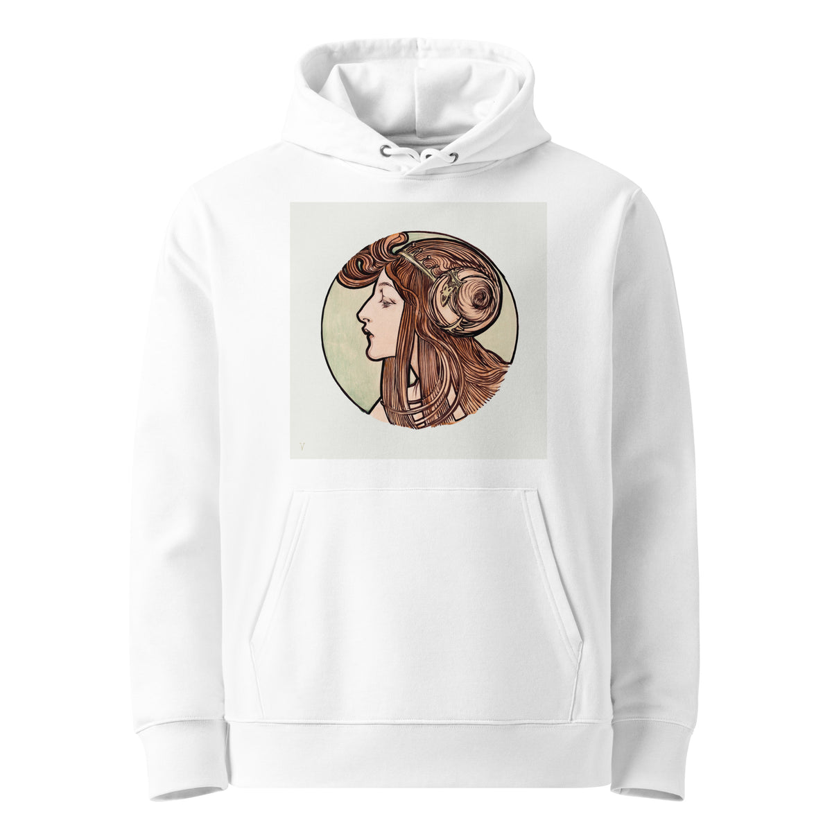 White Hoodie Stained Glass Fouquet Mucha VII Premium