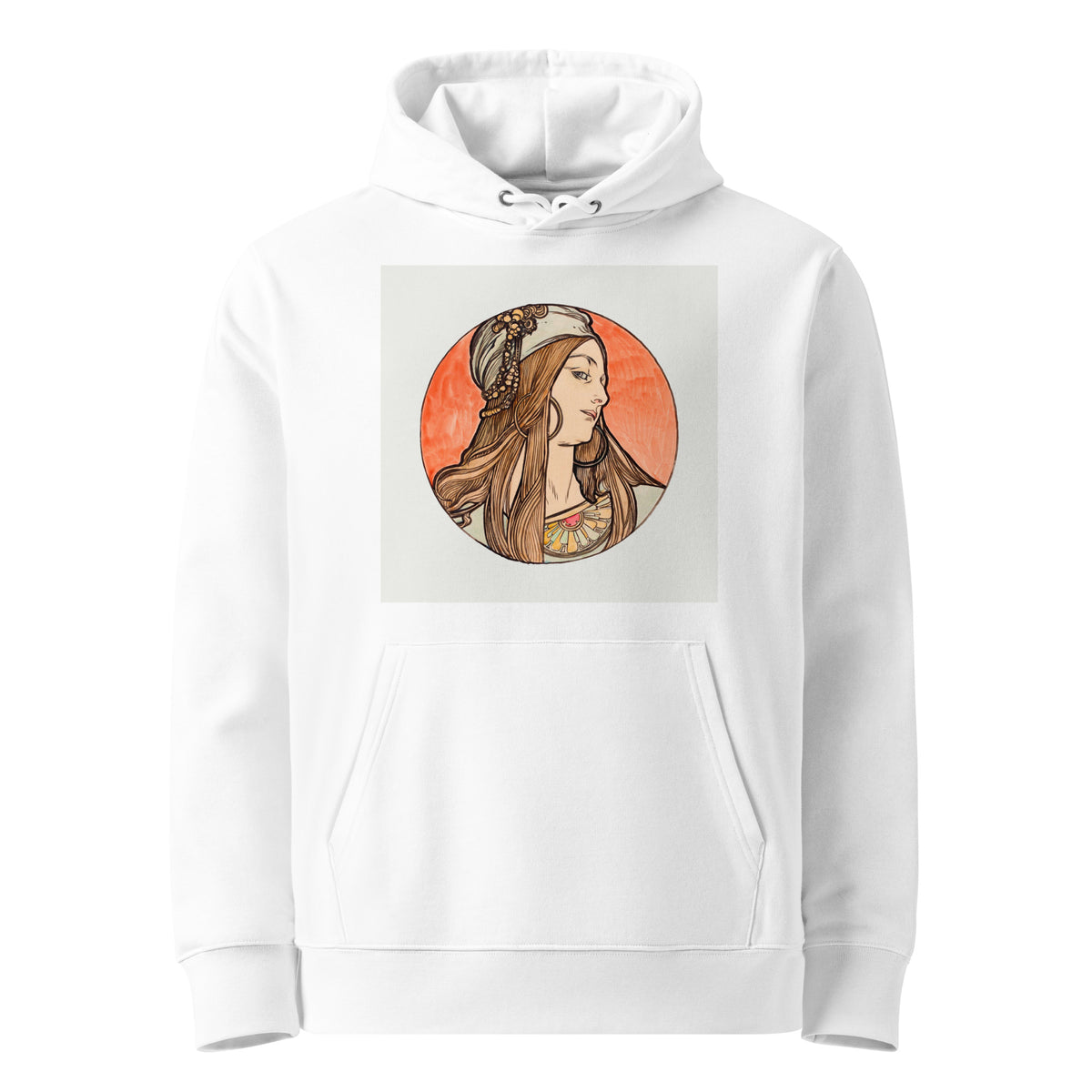 White Hoodie Stained Glass Fouquet Mucha VIII Premium