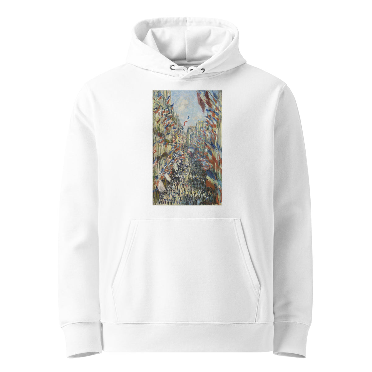 White Hoodie Claude Monet S The Rue Montorgueil In Paris Famous Painting Premium