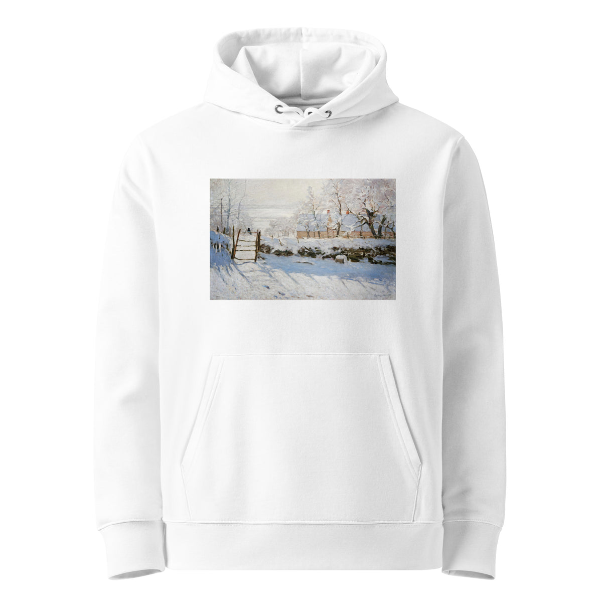 White Hoodie Claude Monet S The Magpie Famous Painting Premium