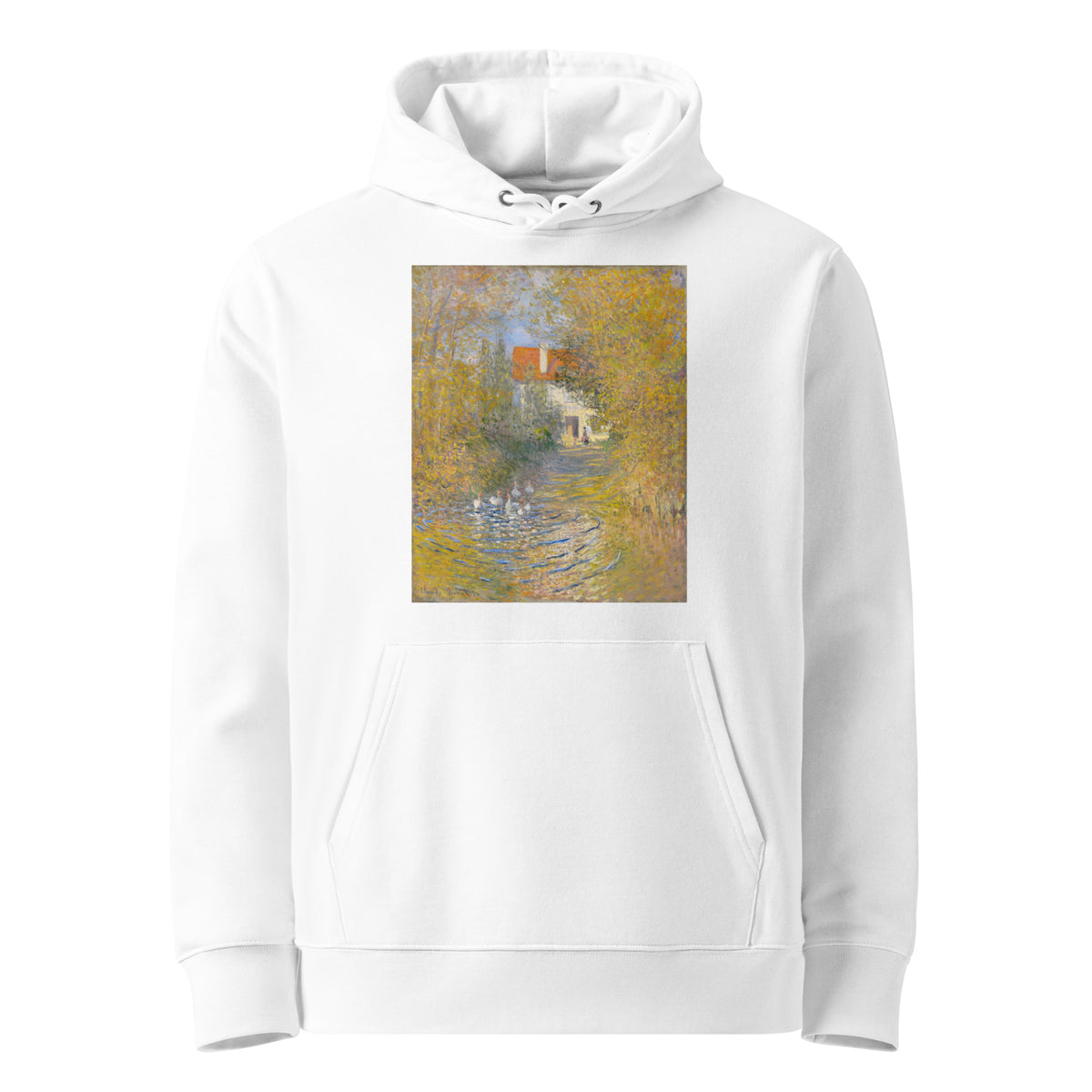 White Hoodie Claude Monet S The Geese Famous Painting Premium