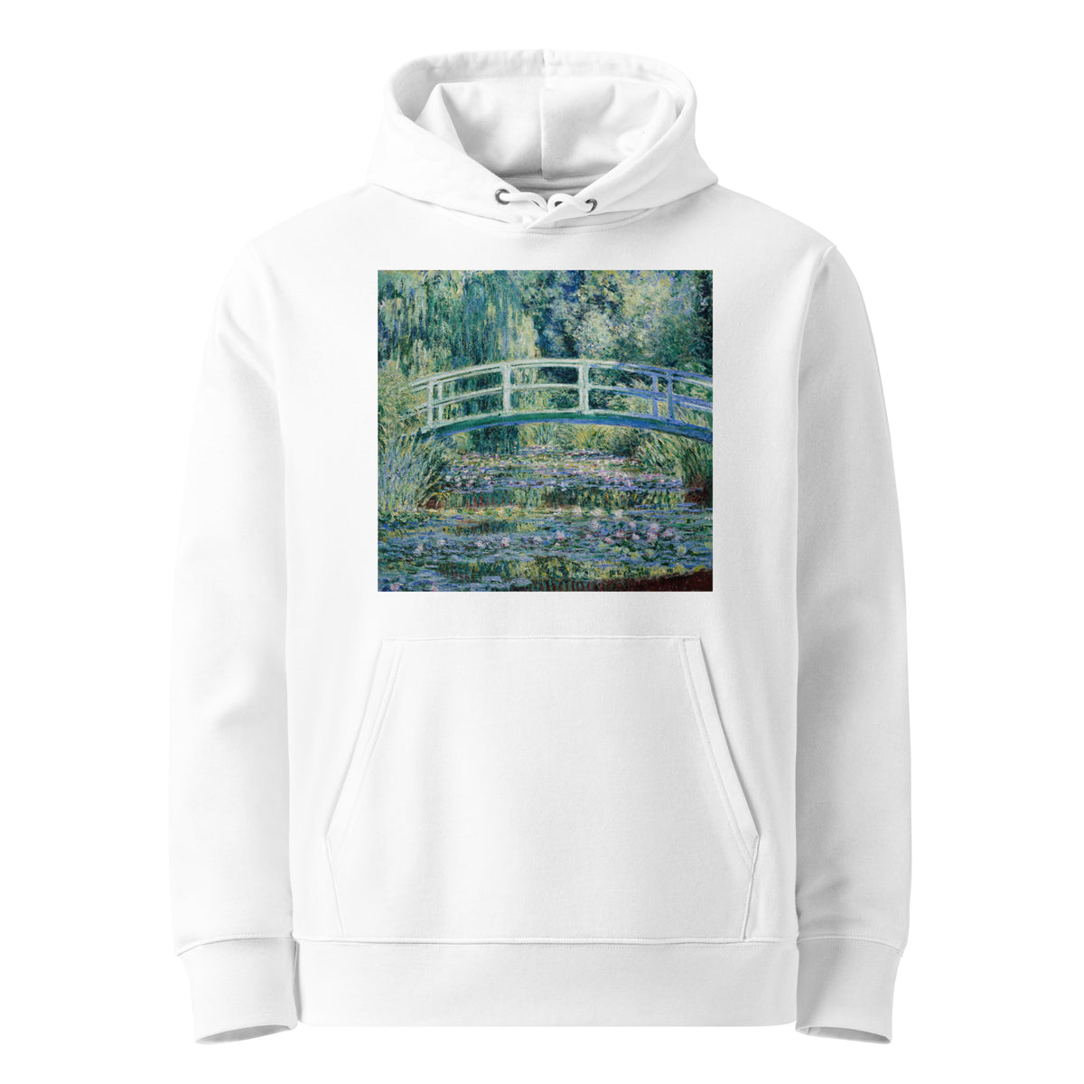White Hoodie Claude Monet S Water Lilies And Japanese Bridge Famous Painting Premium