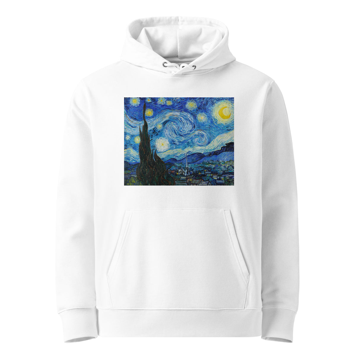 White Hoodie Vincent Van Gogh S The Starry Night Famous Painting Premium