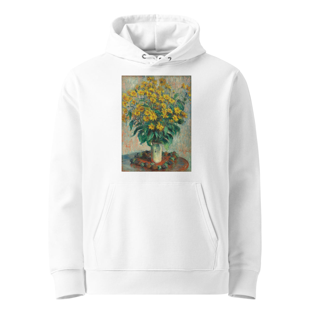 White Hoodie Jerusalem Artichoke Flowers Premium
