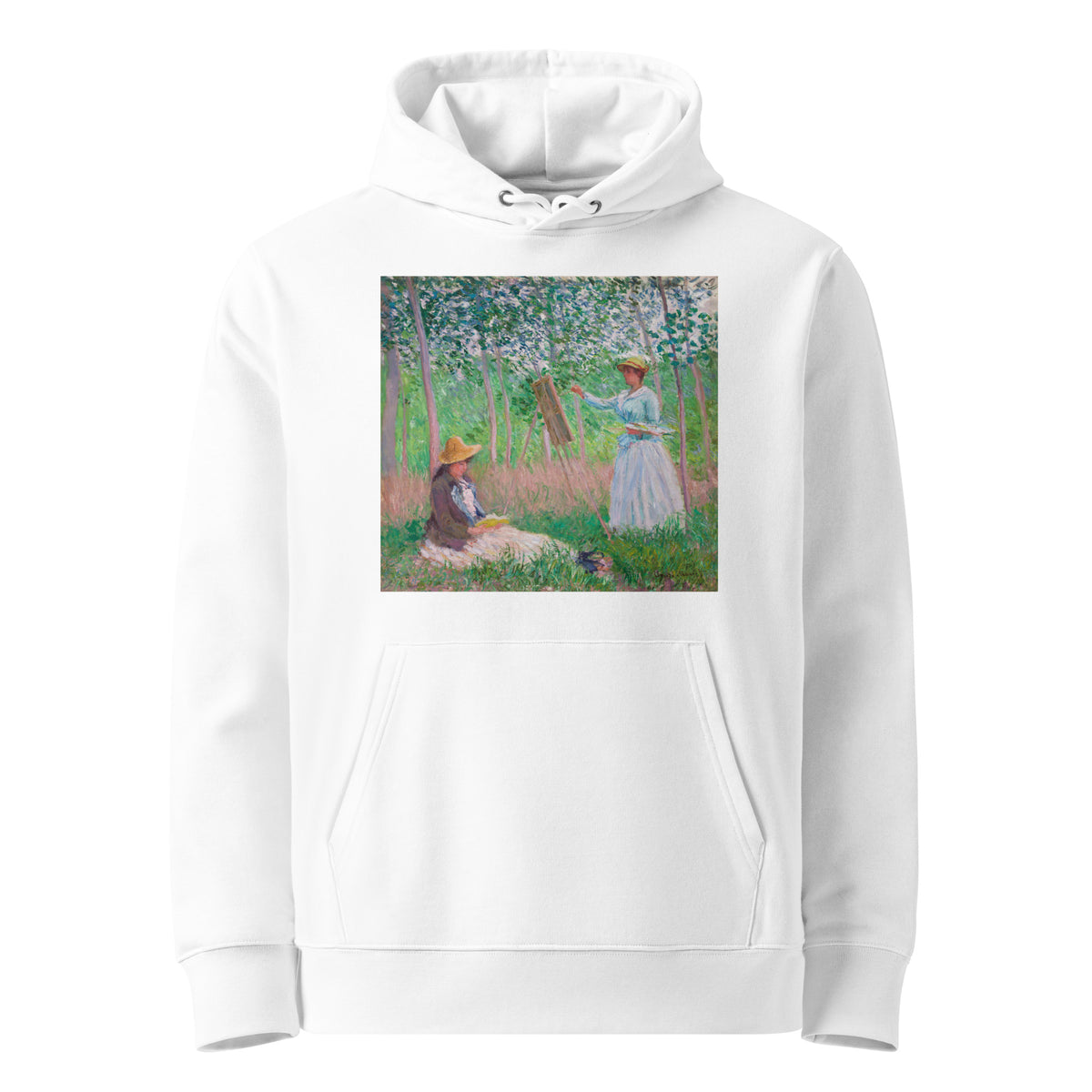 White Hoodie In The Woods At Giverny Blanche Hoschede At Her Easel With Suzanne Hoschede Reading Premium