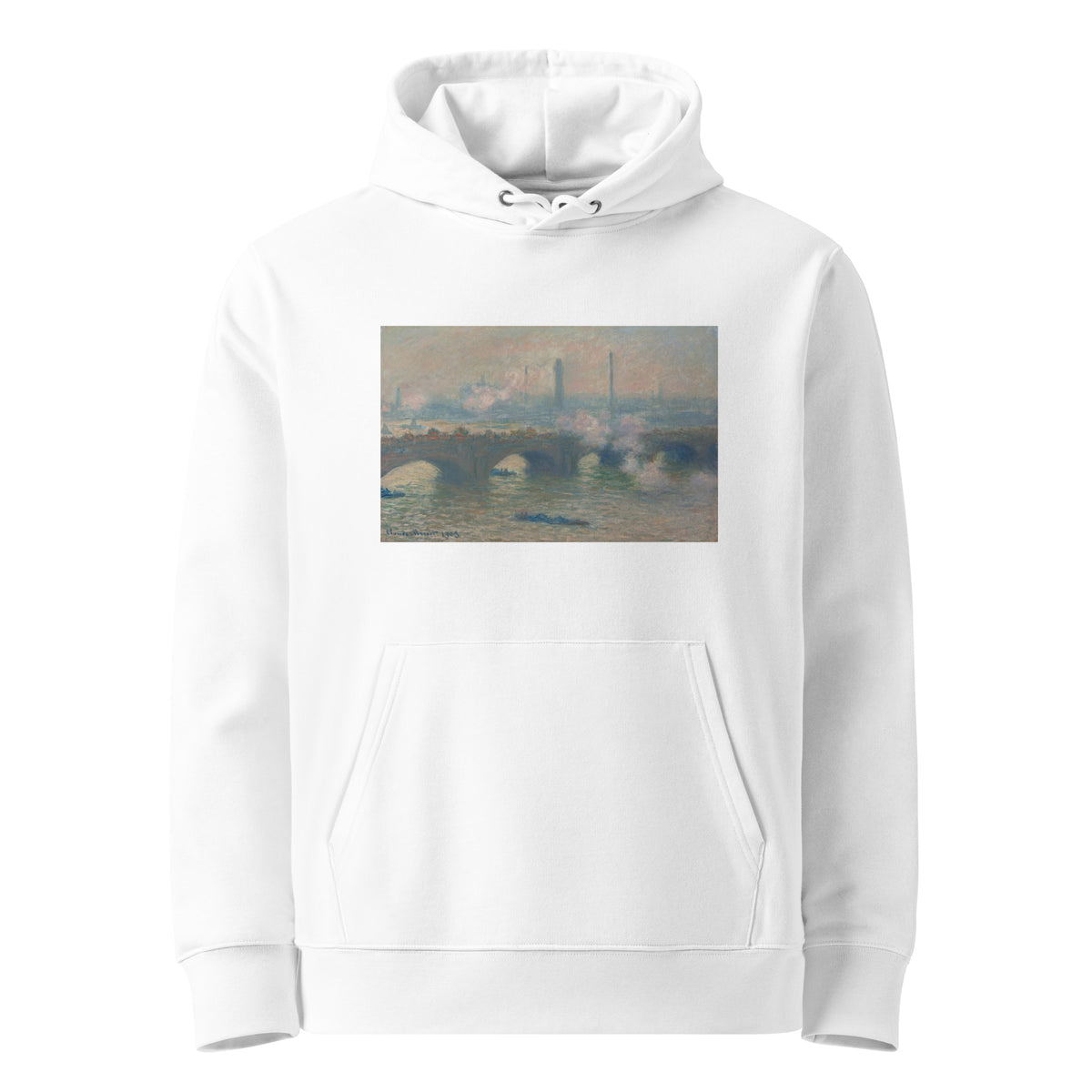 White Hoodie Waterloo Bridge Gray Day Premium