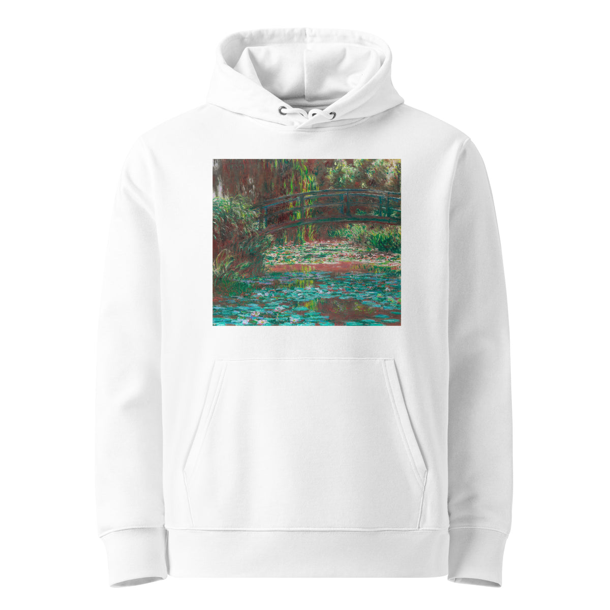 White Hoodie Water Lily Pond Premium