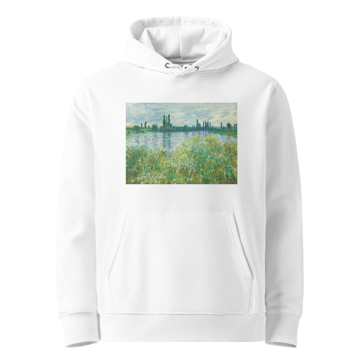 White Hoodie Banks Of The Seine Vetheuil Premium