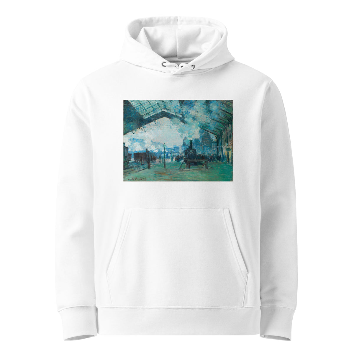 White Hoodie Arrival Of The Normandy Train Gare Saint-Lazare Premium
