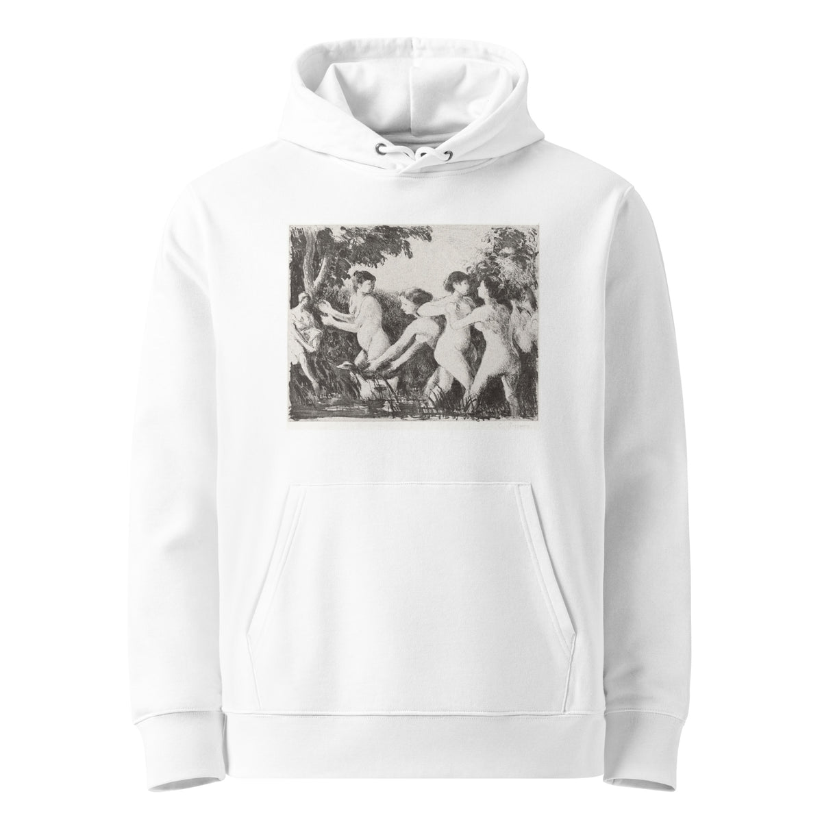 White Hoodie Bathers Wrestling Premium
