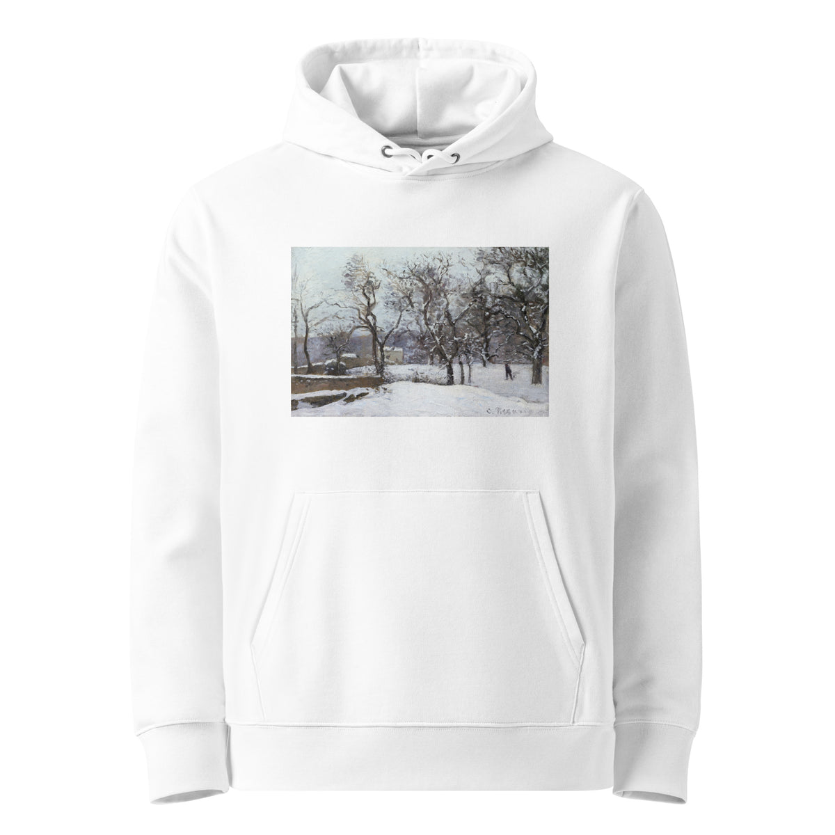 White Hoodie Snow At Louveciennes Premium