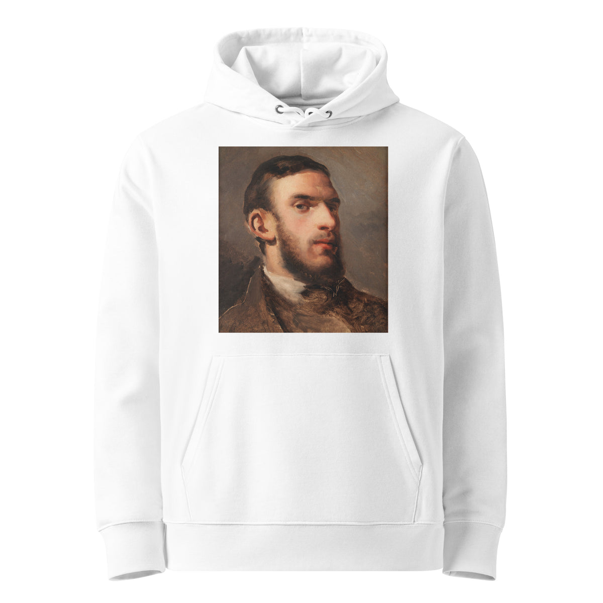 White Hoodie Self-Portrait Painting In High Resolution Premium