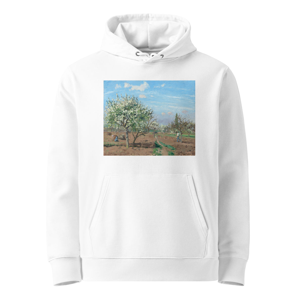 White Hoodie Orchard In Bloom Louveciennes Premium
