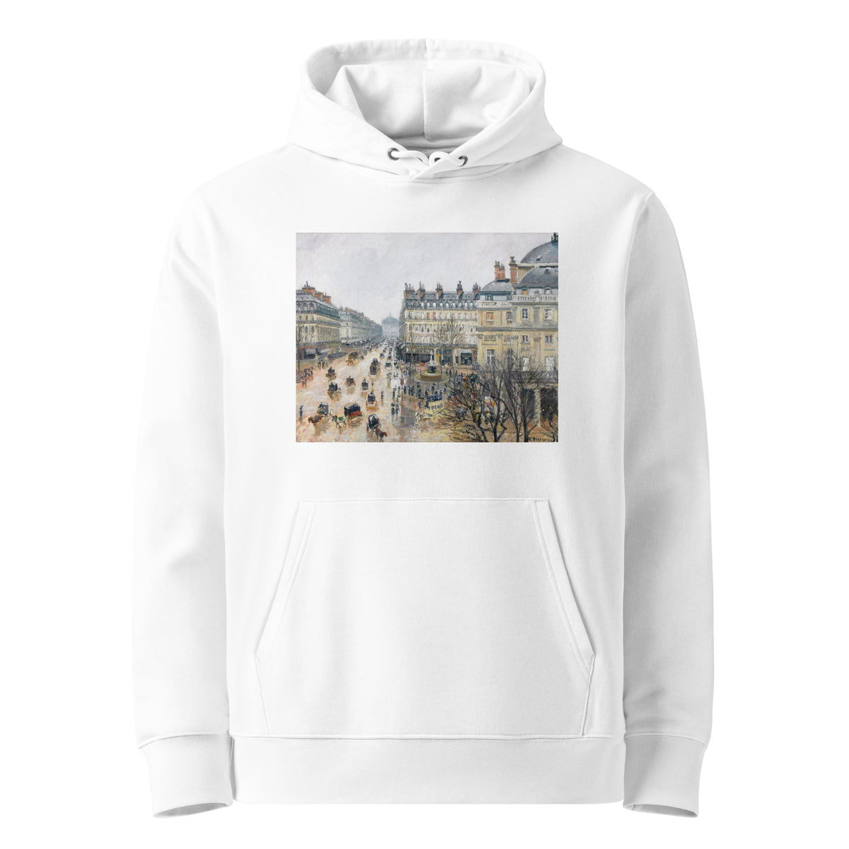 White Hoodie French Theater Square Paris Painting In High Resolution Premium