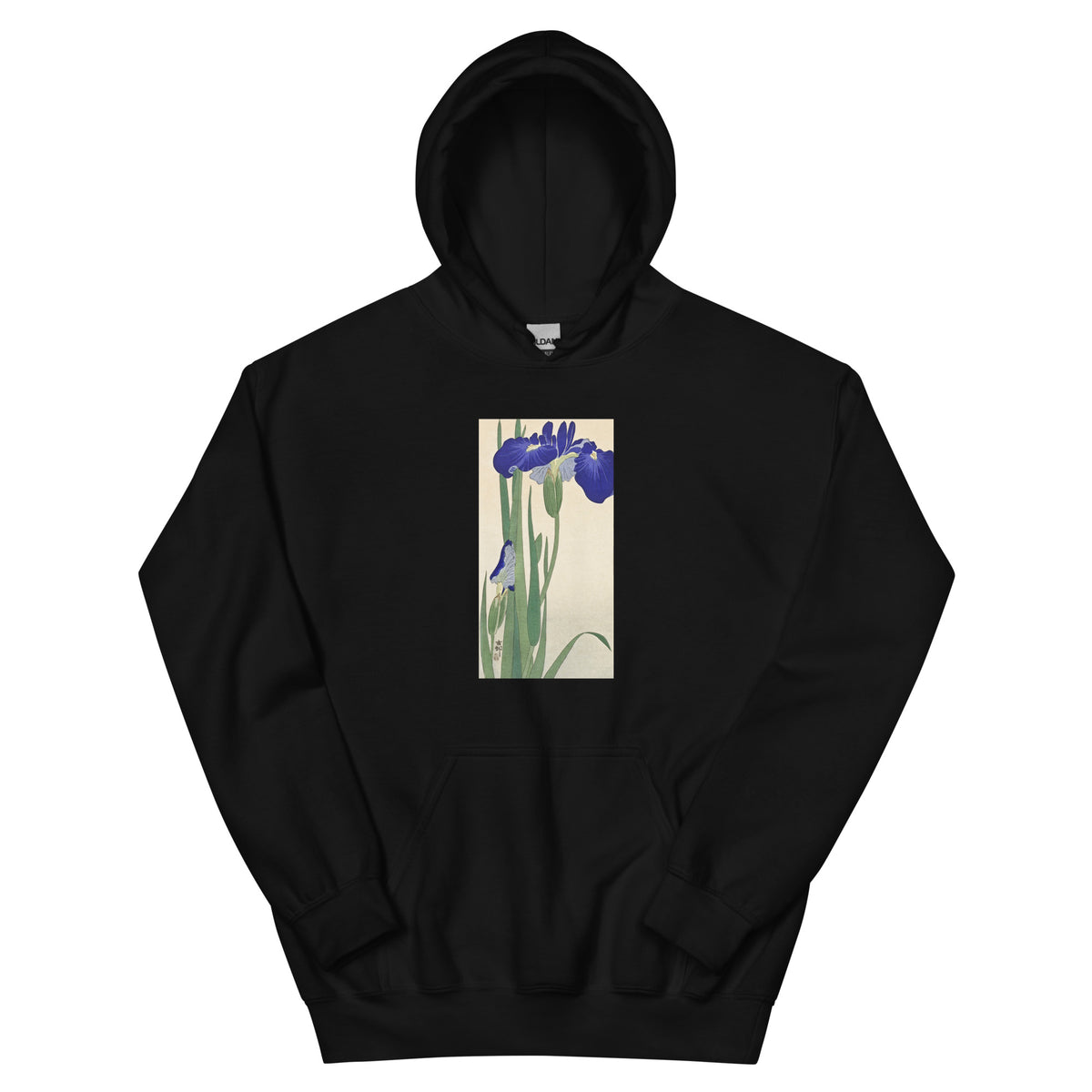 Black Hoodie Blue Irises - Ohara Koson 1900 Essential