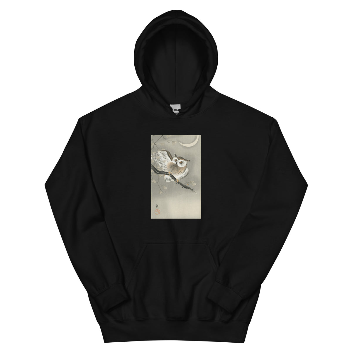Black Hoodie Long-Eared Owl In Ginkgo - Ohara Koson 1900 Essential