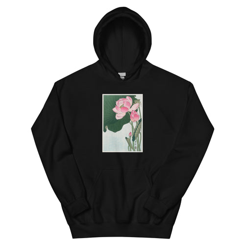 Black Hoodie Blooming Lotus Flowers - Ohara Koson 1920 Essential