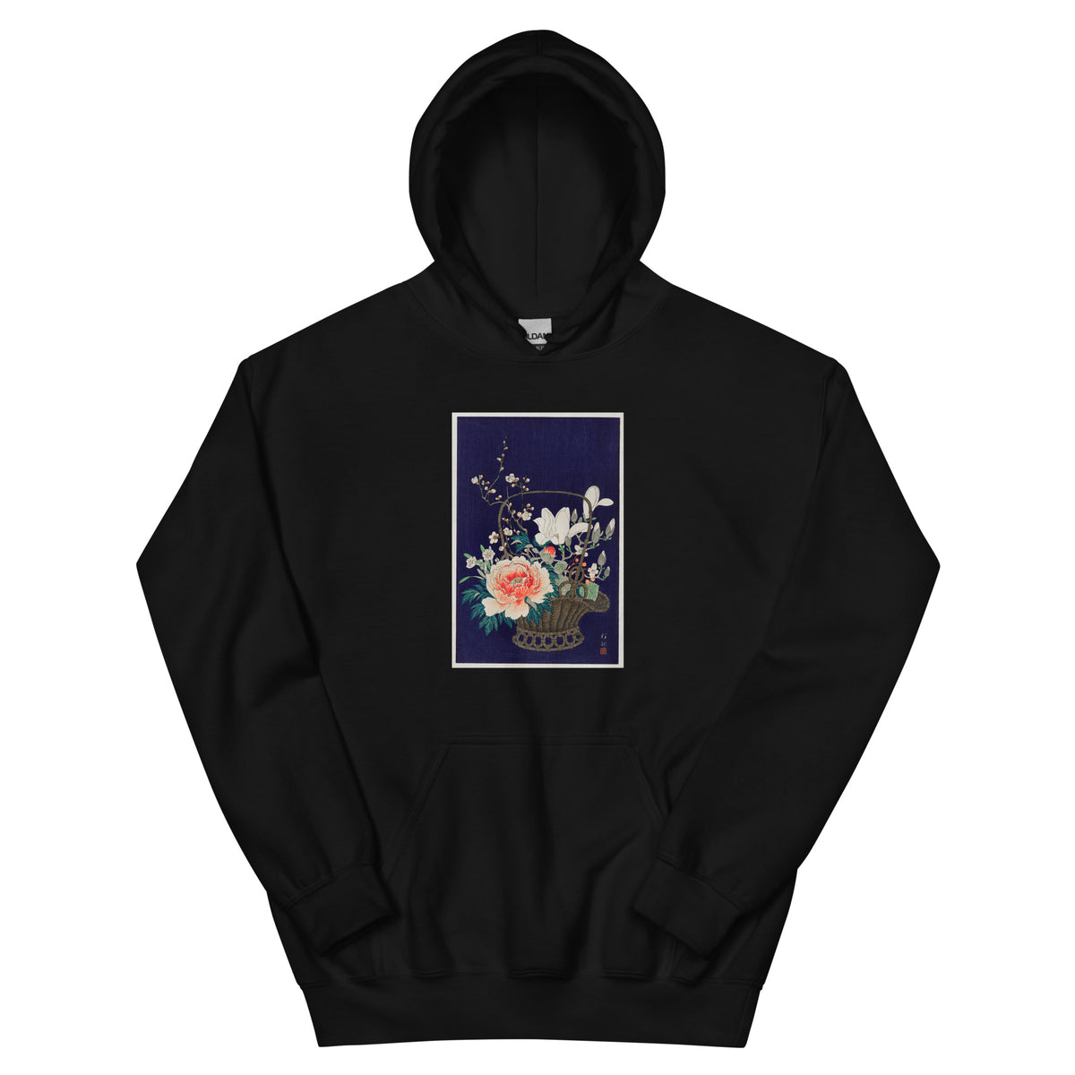 Black Hoodie Bamboo Flower Basket - Ohara Koson 1932 Essential