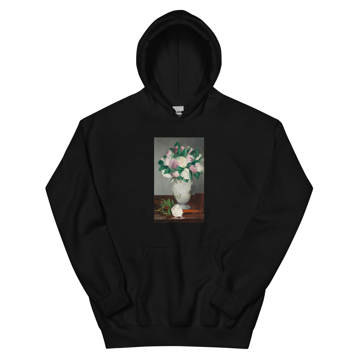 Black Hoodie Peonies Painting In High Resolution Essential