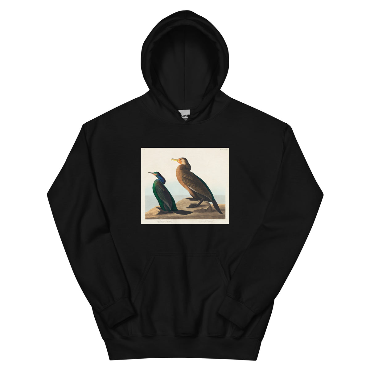 Black Hoodie Violet-Green Cormorant And Townsend S Cormorant - John James Audubon 1827 Essential