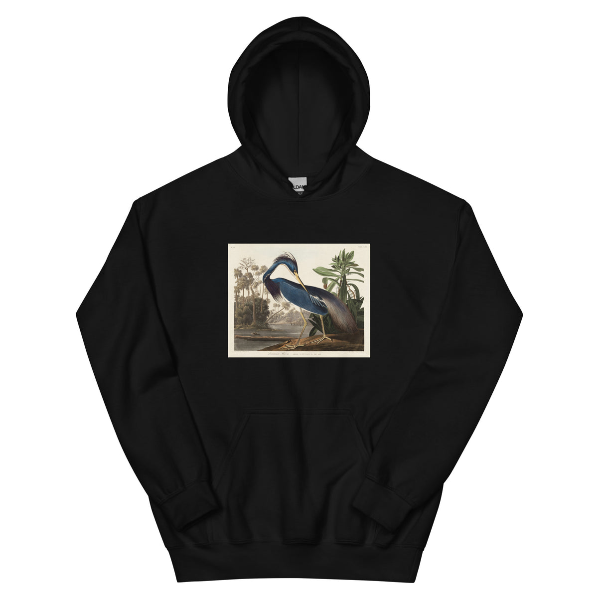 Black Hoodie Louisiana Heron Essential