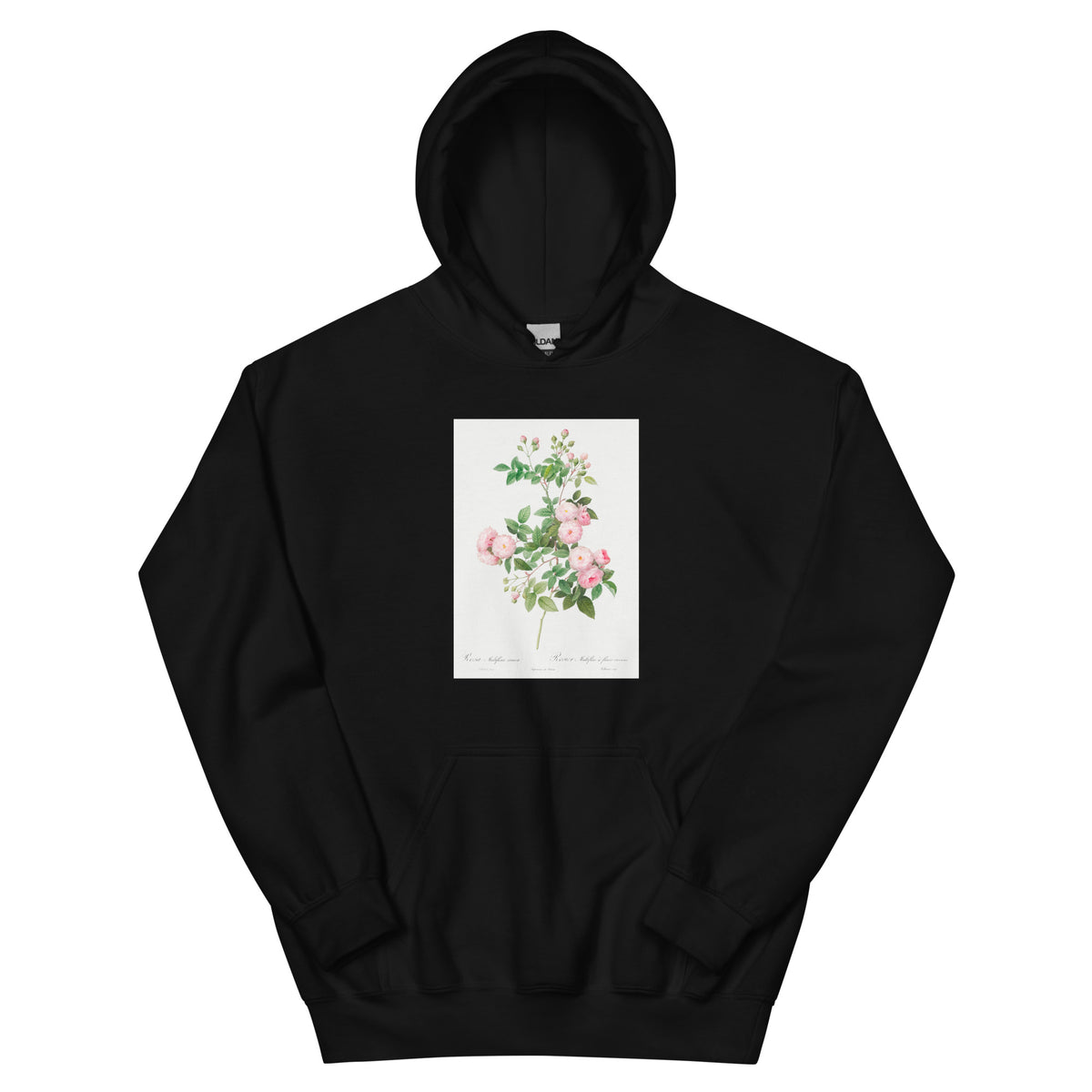 Black Hoodie Flesh-Pink Multiflora Rosa Multiflora Carnea Essential