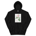 Black Hoodie Rosa Bifera Officinalis Also Known As Rose Of Perfume Essential