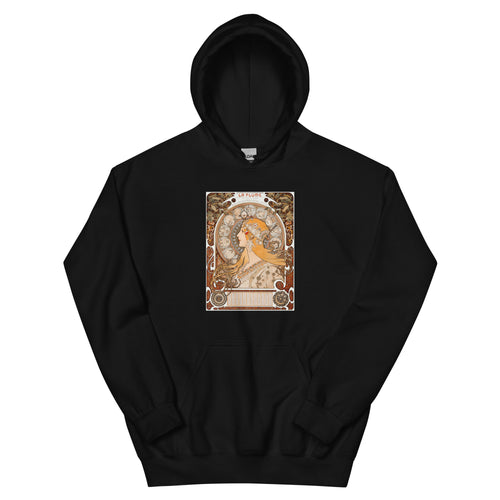 Black Hoodie Alphonse Maria Mucha S Zodiaque Or La Plume Famous Art Nouveau Artwork Essential