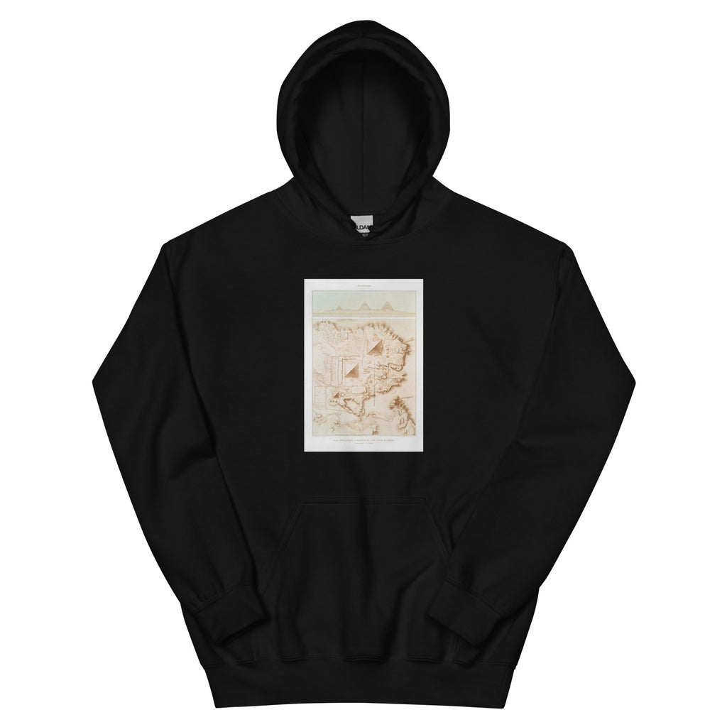 Black Hoodie Topographic Map Of Part Of The Memphite Necropolis Pyramids Of Giza Essential