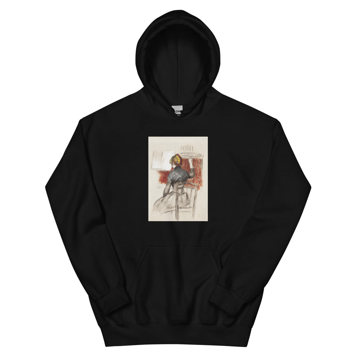 Black Hoodie Woman At A Piano Essential