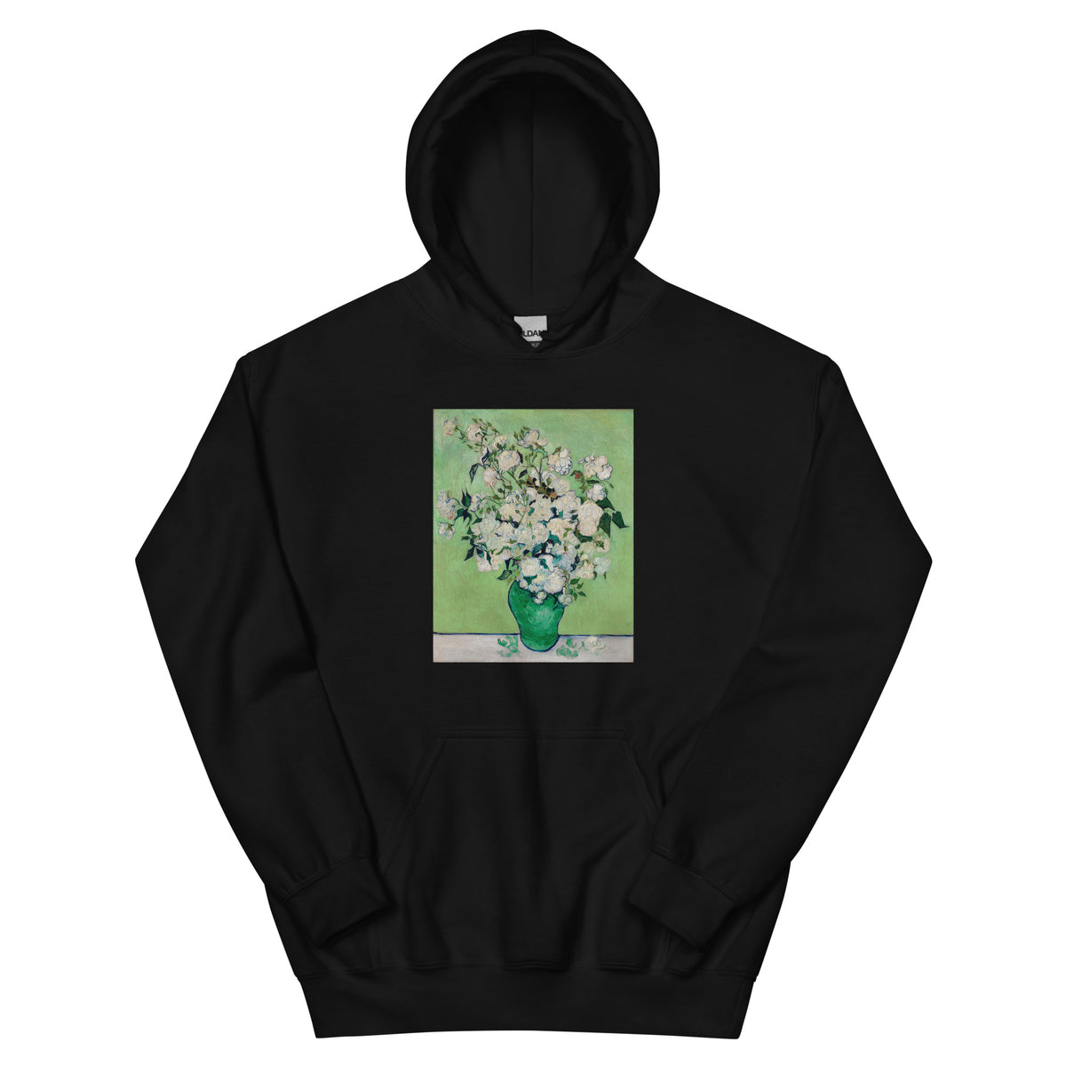 Black Hoodie Roses Van Gogh Met Essential