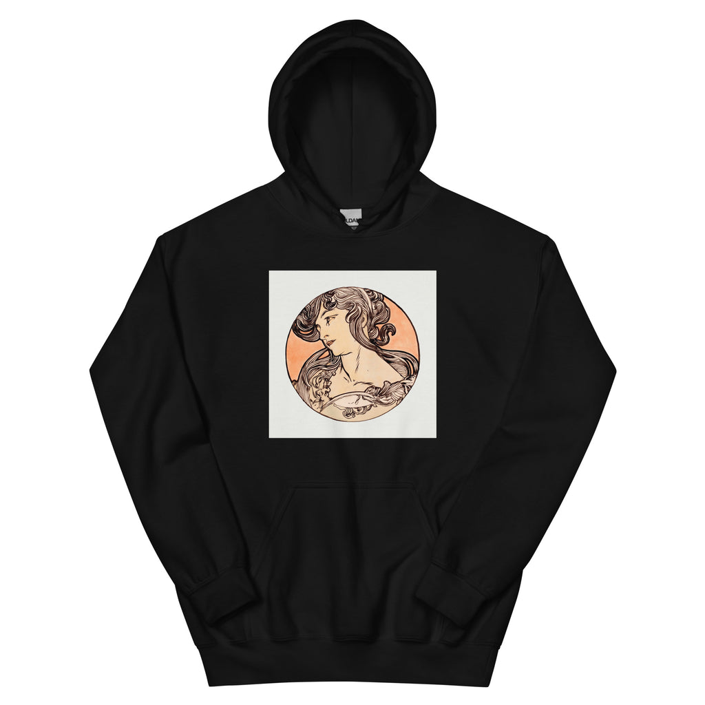 Black Hoodie Stained Glass Fouquet Mucha IX Essential