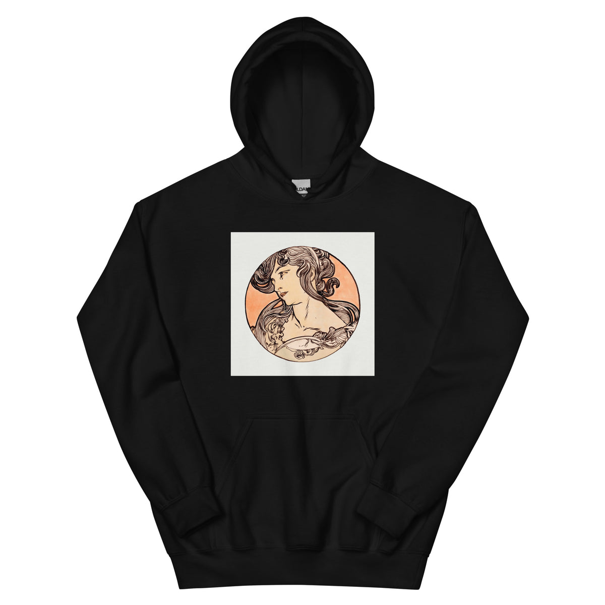 Black Hoodie Stained Glass Fouquet Mucha IX Essential